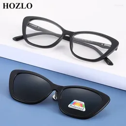 Sunglasses Frames 2in1 Women TR90 Cat Eye Magnet Polarised Men Dark Glasses Male Female Eyeglasses Frame Can Custom Prescription Lens