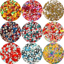 100g Mixed Christmas Series Polymer Clay Sprinkles for Crafts DIY Slime Filling Shaker Cards Tiny Cute Plastic klei Accessories