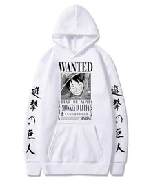 Attack on Titan One Piece Luffy Hoodie Men Fashion Homme Fleece Hoodies Japanese Anime Printed Male Streetwear Oversized Clothes Y9109916