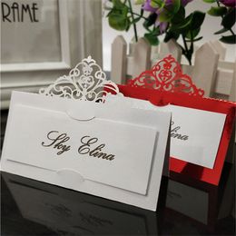 10/50/100pcs Elegant Table Card Heart Hollowed Table Namecard Table Cards Place Cards Wedding Guests Banquet Party Favours 5z