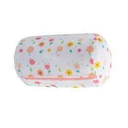 Flower Printing Zippered Mesh Laundry Bag Polyester Washing Net Bag for Underwear Socks Washing Machine Pouch Clothes Bra Bags
