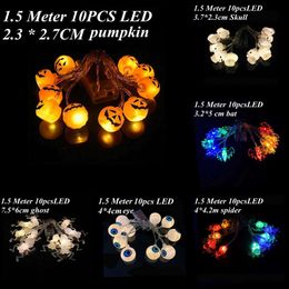 Halloween Solar Lights Outdoor LED Light String 5 Styles Happy Halloween Party Decoration Supplies Lamp