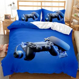 Gaming Duvet Cover Set Gamepad Headset Gaming Theme Bedding Set for Boy Teens Bedclothes Double Queen King Polyester Qulit Cover