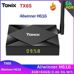 Box Hot Tanix TX6S Android 10.0 Smart TV Box Allwinner H616 Quad Core 4GB 32GB/64GB 2.4G 5G Wifi 6K TX6 H.265 4K Set top box 2GB 8GB