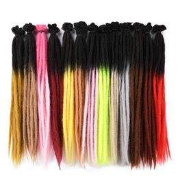 5 Strands 20inch Synthetic Dreadlocks Hair Extensions Soft Handmade Crochet Hair Transplant Blonde Braid Hairs For Women Girl