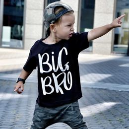 T-shirts Big Bro Letters Print Kids Tshirt Boy Girl T Shirt for Children Toddler Clothes Funny Top Tees Drop Ship Fashion Wear Tops 240410