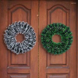 Decorative Flowers 16.5inch Christmas Simulated Pine Garland Artificial Wreath Modern Hoop Winter Decoration For Window Doors