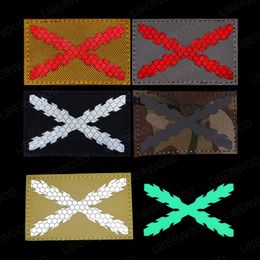 Flag of Cross Burgundy Infrared Reflective IR Patch Spain Spanish Emblem Multicam CP Military Armband Tactical Applique