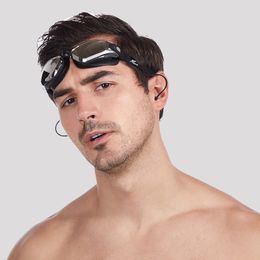 Swimming Goggles With Cap Earplug Nose Clip Anti-Fog UV Swimming Glasses Electroplate Waterprrof Silicone Eyewear Adult