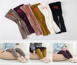 INS Fashions Kids Boy Girls Leggings Stockings Tights Double Needles Ninth High Waist Warm Pure Cotton Bottom Socks and Pants7597922