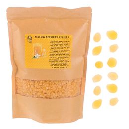 450g/Bag Safe Eco-Friendly Beeswax Pellets DIY Homemade Wax Pellets Natural Beeswax DIY Homemade Wax Granules