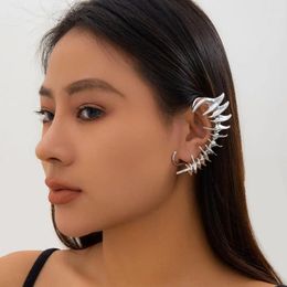 Backs Earrings Korean Style Exaggerate Ear Cuff Simple Bones Shape Punk Jewelry Accessories Cool Clip Men