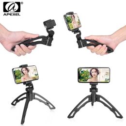 Monopods Apexel Mini Portable Tripod Monopod with Remote Bluetooth ontrol Selfie Fill Led Light for iPhone X 7 8 Samsung Mobile Phone