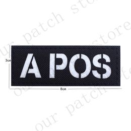 Blood Type A B O AB POS Infrared Reversed Tactical Patch CP Multicam Armband Decorative Badges DIY Patches for Clothing