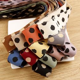 5yards Twill Dots Printed Ribbons for DIY Craft Headwear Gift Package Accessories Clothing Hat Sewing Trims Materials