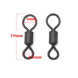 20pcs Carp Fishing Accessories Big Eye Rolling Snap Swivels Hair Rig Hooklink Connector For Feeder Fishing Terminal Tackle