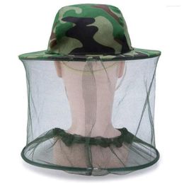 Cycling Caps Camouflage Gauze Hat Camo Yellow Green Face Protection Cap Mosquito Prevention 58cm Head Circumference Sun Fishing