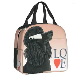 Storage Bags Poodle Black Love Insulated Bag For Women Portable Pudel Caniche Cooler Thermal Lunch Box Office Picnic Travel