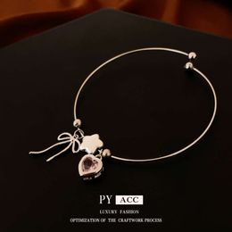 Coração coreano de zircão, coração doce coração, pulseira de estilo versátil, pulseira de design pequeno e elegante