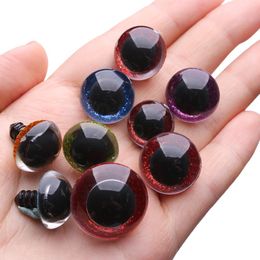 10pcs 16/18/20/24mm Round Plastic Clear Plush Doll Findings Stuffed Toys Glitter Safety Eyes Nonwovens Hard Washer