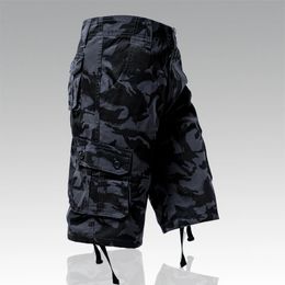 Mens Cargo Shorts Camouflaged Casual Pants Sports Cotton Shorts Half Knee Pants Khaki Breathable Brown Shorts Menswear 240410