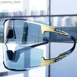 Outdoor Eyewear Kapvoe Photochromic Cycling Glasses Cycling Sunglasses UV400 Man Bike Goggles Outdoor Bicycle Eyewear Sports Goggles Glasses Y240410