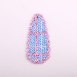 20pcs/lot 6.5cm Padded Embroidered Water Drop Cloth Patches Appliques for Clothes Sewing Supplies DIY Hair Clip Accessories