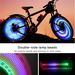 32 Patterns Cool LEDs Colourful Rainbow Bike Spoke lamp Safety Night Cycling lighting Bicycle Wheel Light Signal