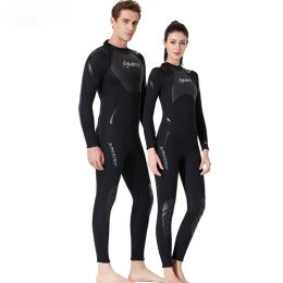 Wetsuit Men Women 1.5mm Neoprene One Piece Full Diving Suits Long Sleeve Swimsuit with Back Zipper Full Body Swimwear for Diving