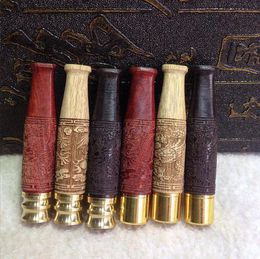 Latest wooden Carved Philtre Mouthpiece Pipes 6 Styles One Hitter Herb Tobacco Smoking Accessories Tools Cigarette Holder Taster Bat Tips