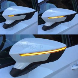 for Seat Arona KJ7 2017- 2021Dynamic Scroll Black LED Turn Signal Light Sequential Mirror Indicator Blinker Light
