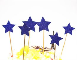 6pcs/lot Multi Colors Mini Stars Cake Flag Topper Single Stick Flags For Wedding Birthday Party Cake Baking Decor Supplies