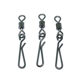 INFOF 20/50pcs Fishing Swivels Snap Rolling Swivel with Hanging Snap #2-#12 Fishing Connector Accessories for Fishhook Lure Line