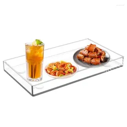 Tea Trays Acrylic Serving Decorative Rectangular Tray Durable Large Capacity Easy To Clean Multi Purpose Nesting For Food