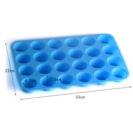 Mini Muffin Cup 24 Hole Silicone Soap Cookies Cupcake Bakeware Mini Cake Pan Tray Mould Home DIY Cake Baking Tool Mold