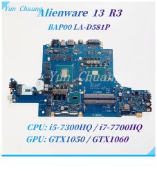 Motherboard CN0GG6GW CN02R5MC BAP00 LAD581P For Dell Alienware 13 R3 Laptop Motherboard With i57300HQ/i77700HQ CPU GTX1050 GTX1060 GPU