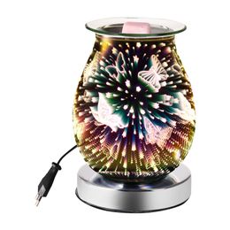 Essential Air Aroma Oil Diffuser Electric Aromatherapy Lamp 3d Glass Aromatherapy Diffuser Wax Melt Warmer Glass Candle Lamp