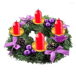 Decorative Flowers Christmas Advent Wreath Candle Garland Ring Holder Artificial Wreaths Practical And Exquisite Decor Accessory