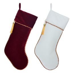 Custom Name Christmas Stocking Christmas Gift Family Stockings Monogram Stockings Holiday Stocking Velvet Stocking with Tassel