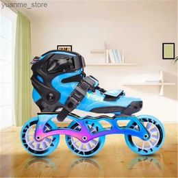 Inline Roller Skates 3 wheels 3X90mm / 3X110mm inline speed skates patines for kids 90mm 110mm PU wheel alloy CNC base Carbon Fibre Roller Sneaker Y240410