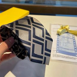 Designer Ties Embroidery Mens Tie Fashion Elegant Silk Tie Luxury Necktie F Letter Cravates Men Gift