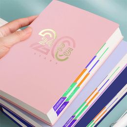 July 2424-June 2025 Planner Spanish Language Notebook A5 PU Leather Cover School Agenda Plan Weekly Monthly Diary Organiser 240409