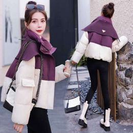 Short for Women, Small Stature, Winter Korean Version, Loose and Thickened Design, Feeling Niche, Contrasting Colour 90 White Duck Down Jacket