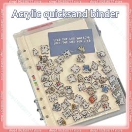 Notebooks Acrylic Quicksand Loose Leaf Notebook Rocking Music Diy Cute Notebook Line Transparent Puppy Cute Wind Notebook Student Supplies