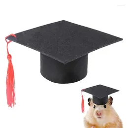 Dog Apparel Mini Bachelor Hat Small Animal Hats Hamster Graduation Costume With Red Tassel Accessory For Dogs Cats