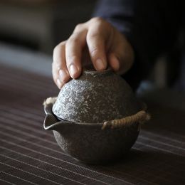 LUWU vintage japanese teapot ceramic kettle gaiwan tea cups portable travel office tea set
