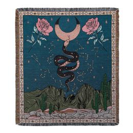 Home Decor Leisure Blanket Snake Pattern Sofa Towel Boho Tapestry Decorative Blanket American Country Sofa Cover Bedspread