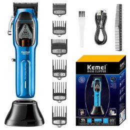 Trimmers Kemei Electric Hair Clipper Professional Hair Trimmer For Men's Cordless Adjustable Barber Set Rechargeable Lithium 2500mAh