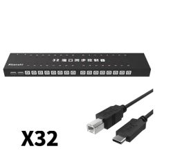 Switches 32 Port KM Synchronizor, USB keyboard mouse Synchronous Controller KVM Switch for PC Android Pad DNF Game Control, with cables