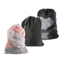Laundry Bags Plus Size Mesh Bag Solid Colour Drawstring Anti-snagging Anti-deformation Clothes Washing 60x90cm